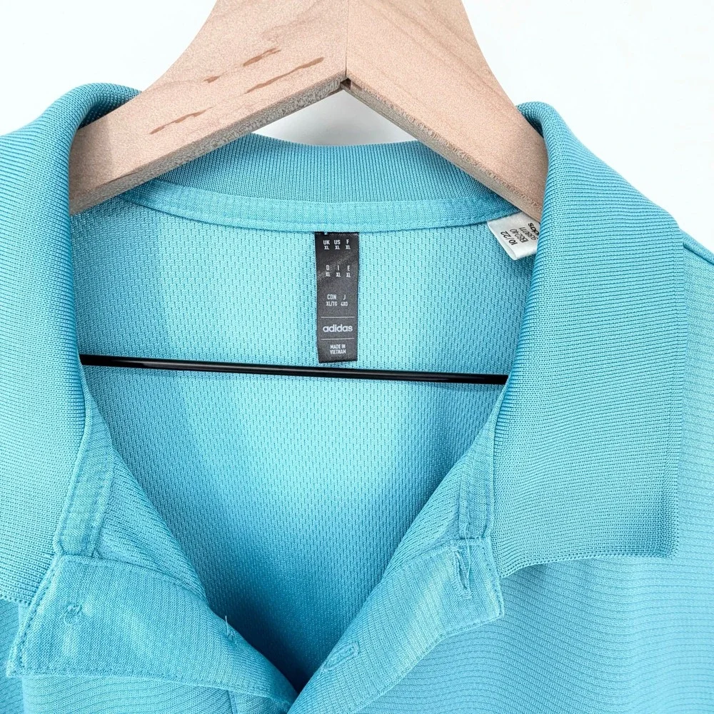 Adidas Golf Polo Shirt Men's XL Blue AEROREADY Moisture Wicking Performance